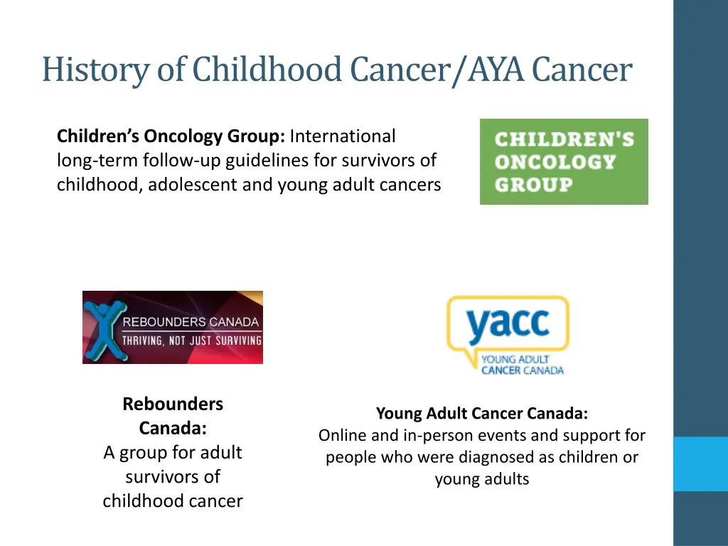 history of childhood cancer aya cancer