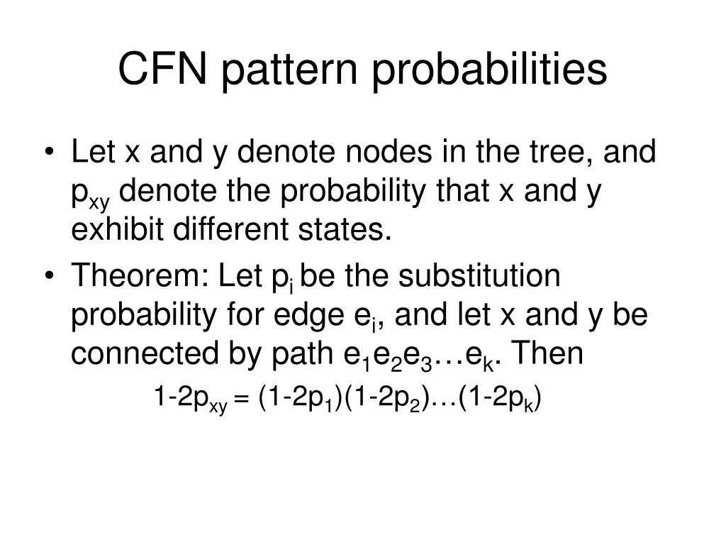 cfn pattern probabilities