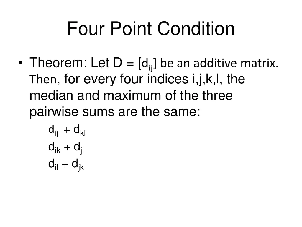 four point condition