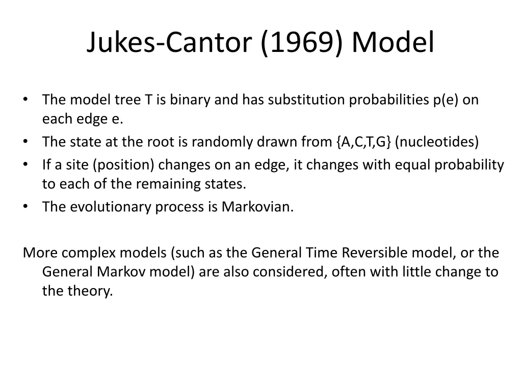 jukes cantor 1969 model