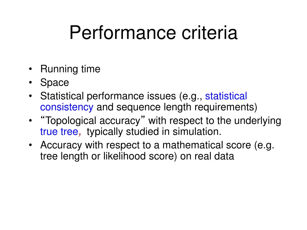 performance criteria