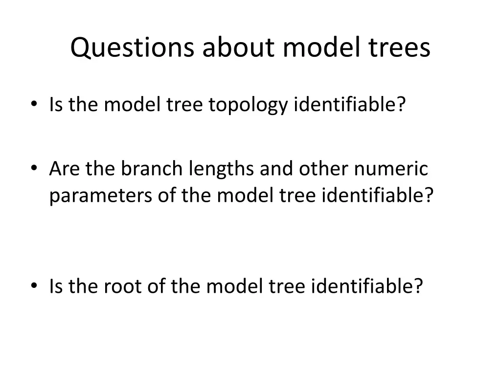 questions about model trees