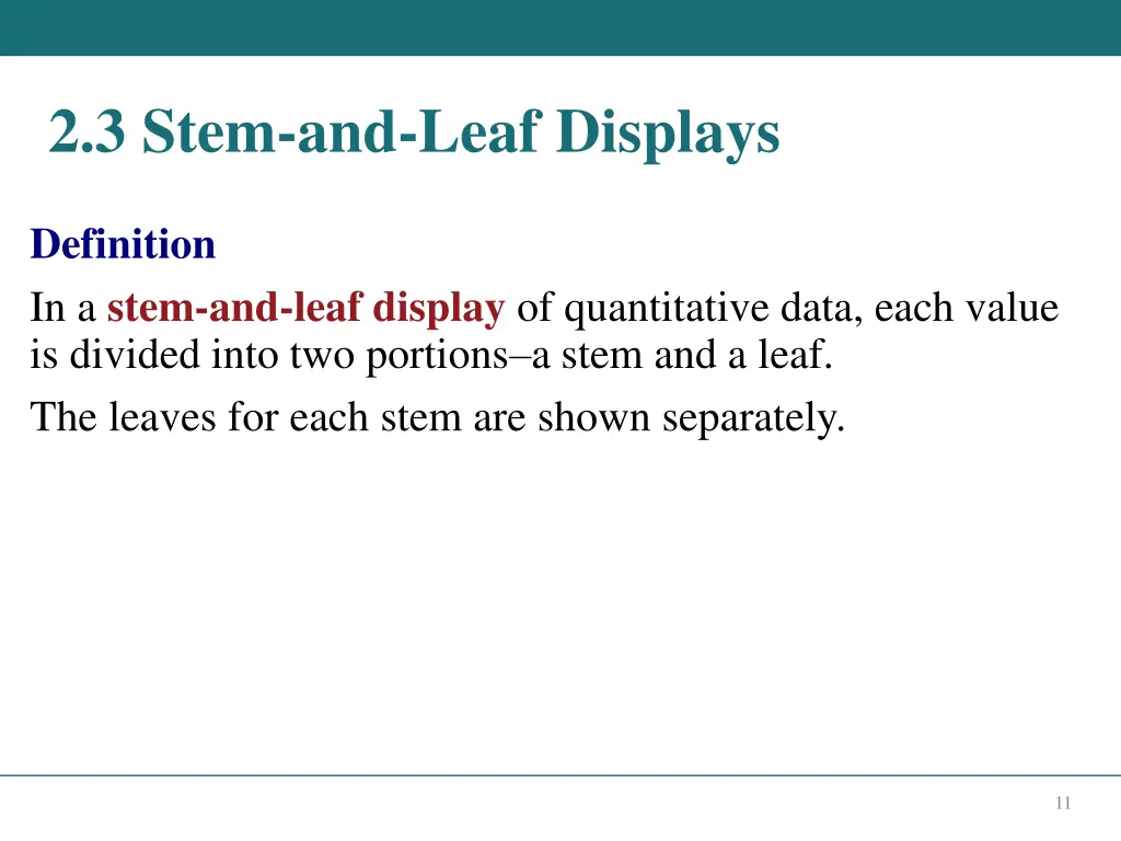 2 3 stem and leaf displays