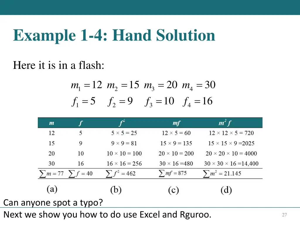 example 1 4 hand solution