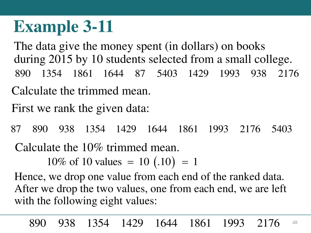 example 3 11 the data give the money spent