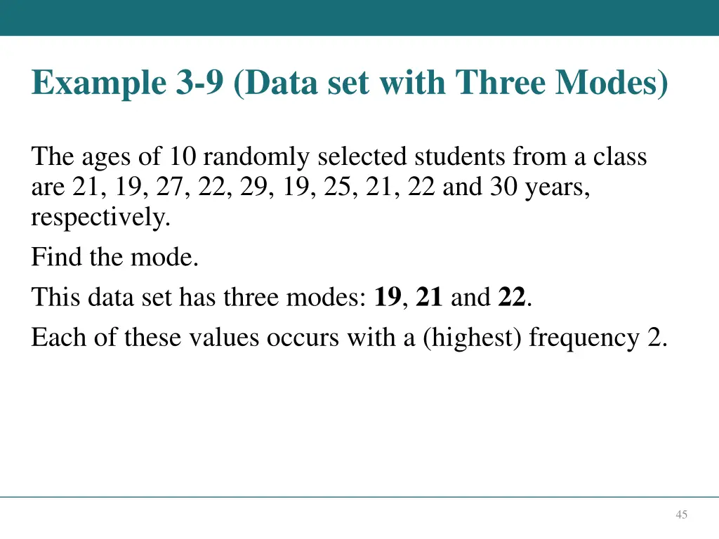 example 3 9 data set with three modes