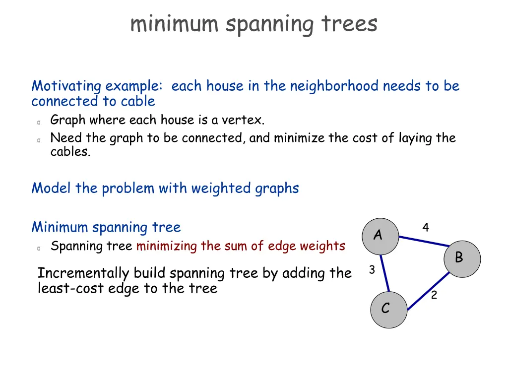 minimum spanning trees