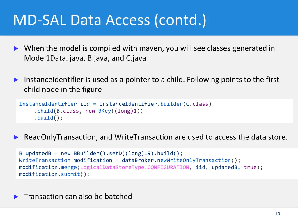 md sal data access contd