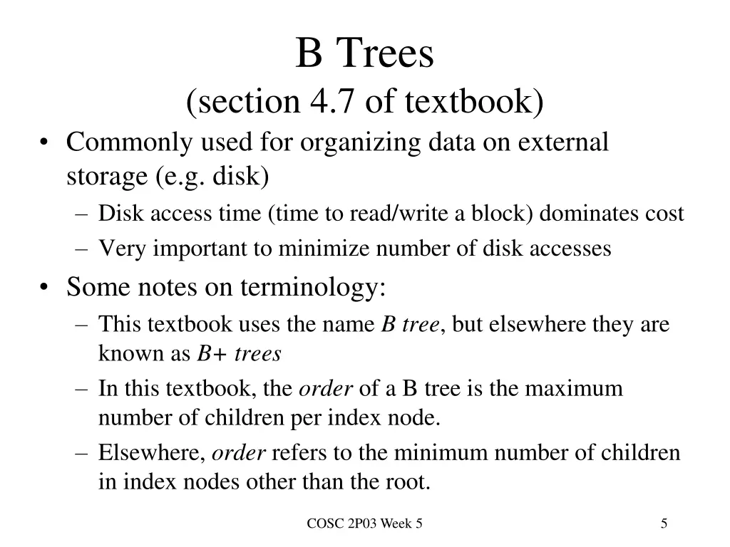 b trees