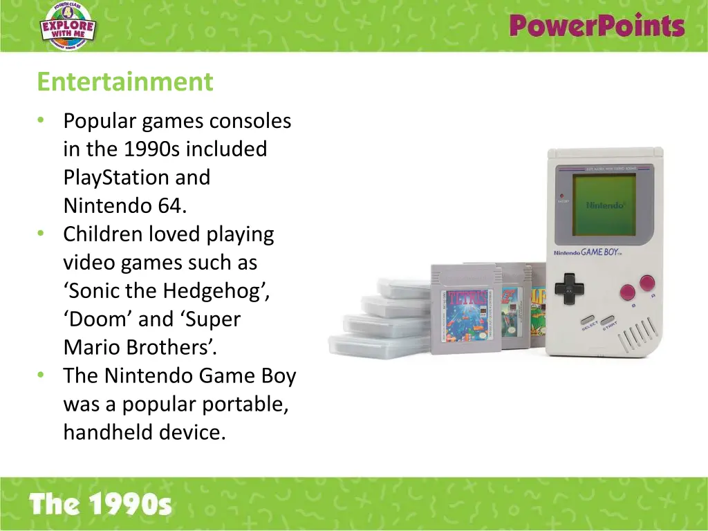 entertainment popular games consoles in the 1990s