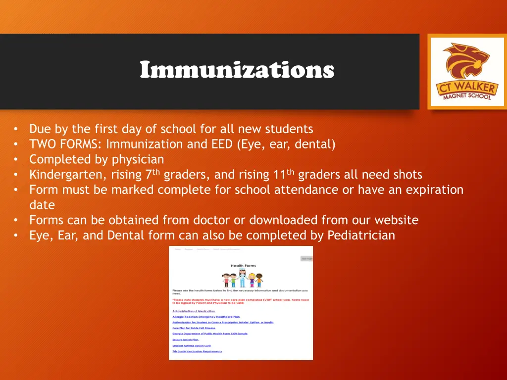 immunizations