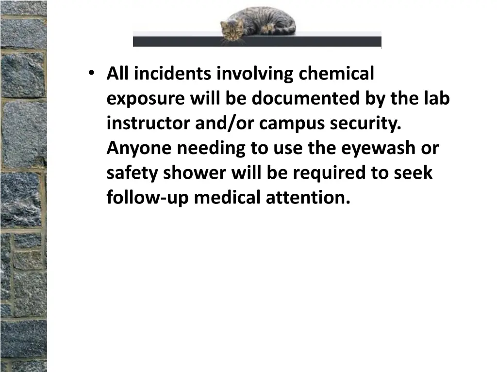 all incidents involving chemical exposure will