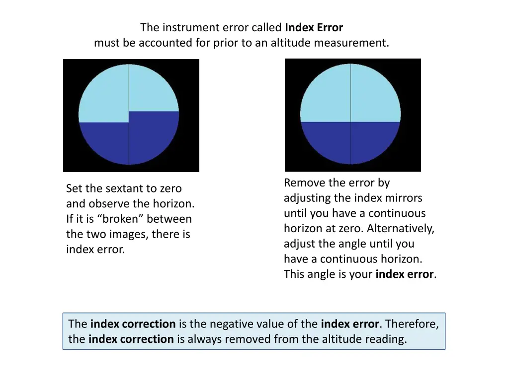 the instrument error called index error must