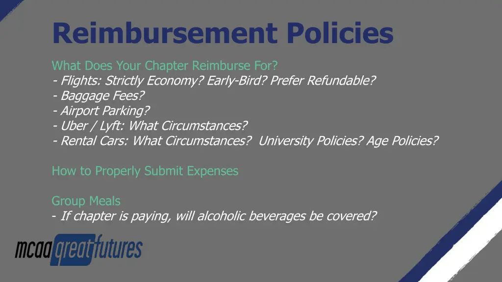 reimbursement policies