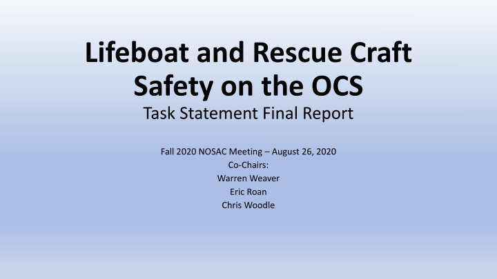 lifeboat and rescue craft safety on the ocs task