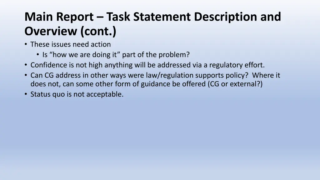 main report task statement description 1