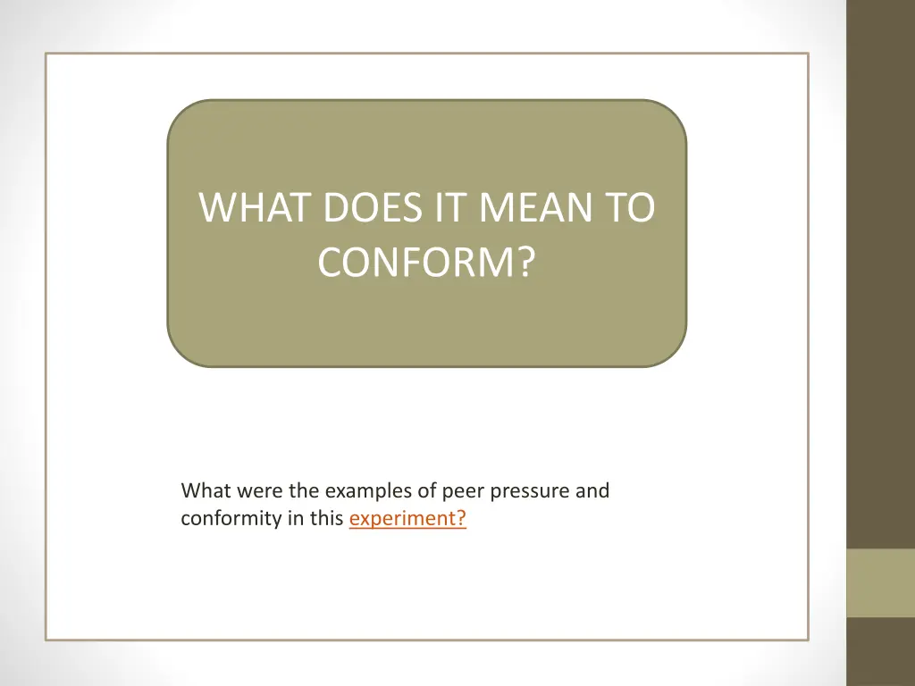 what does it mean to conform