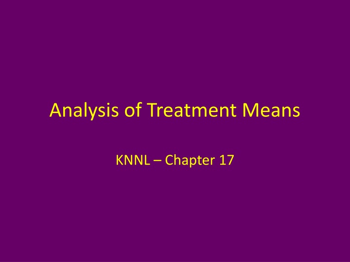 analysis of treatment means