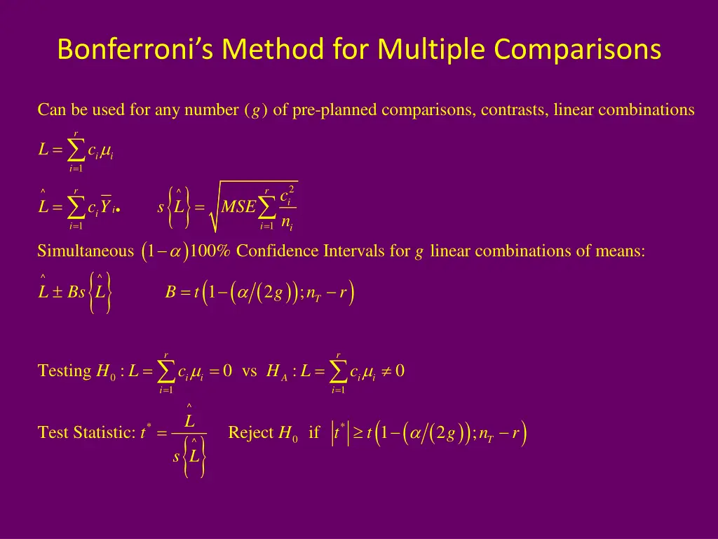 bonferroni s method for multiple comparisons