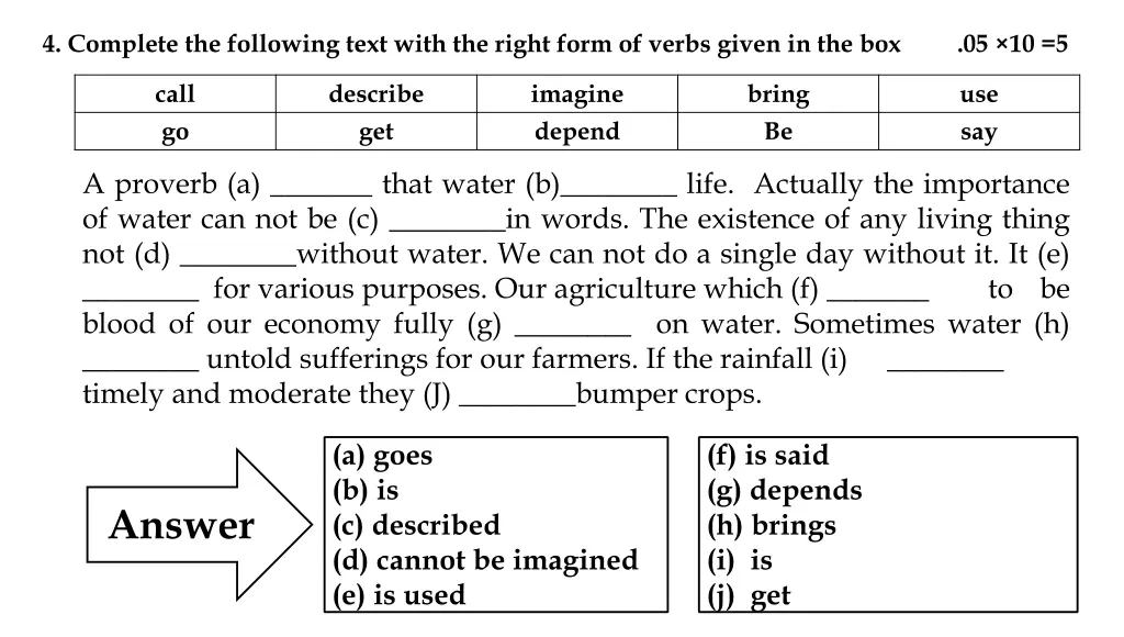 4 complete the following text with the right form