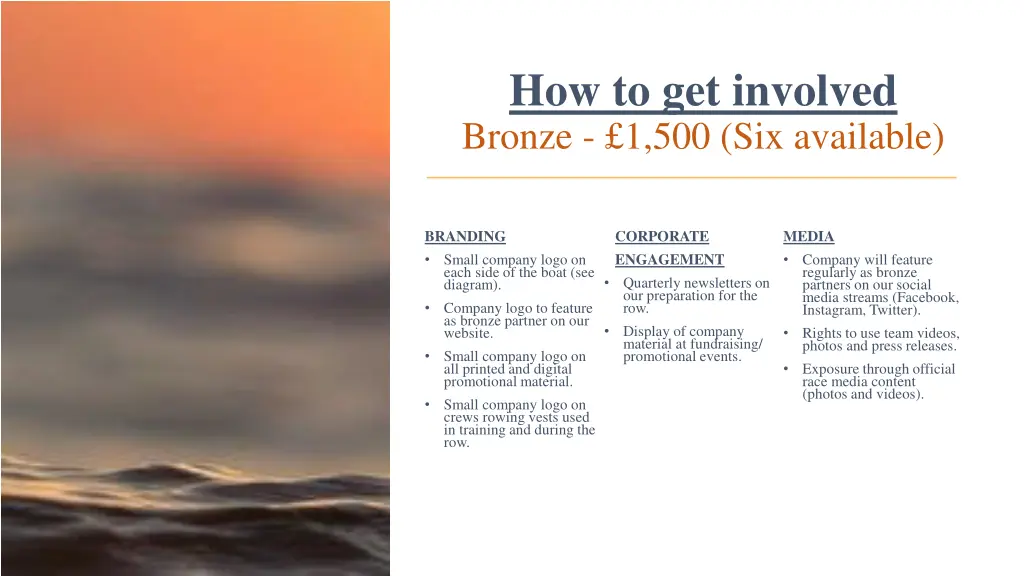 how to get involved bronze 1 500 six available