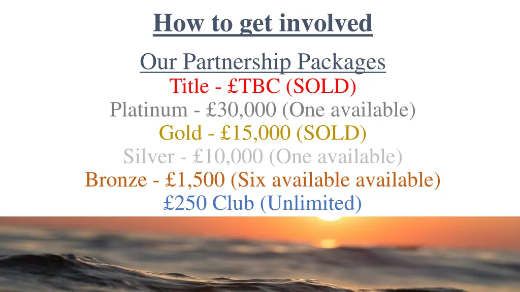 how to get involved our partnership packages