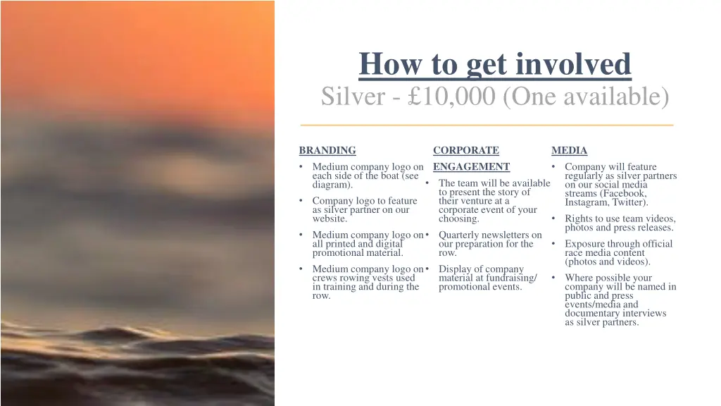 how to get involved silver 10 000 one available