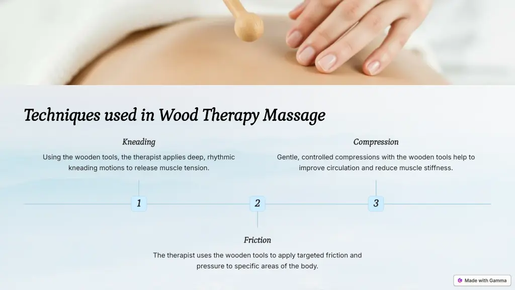 techniques used in wood therapy massage