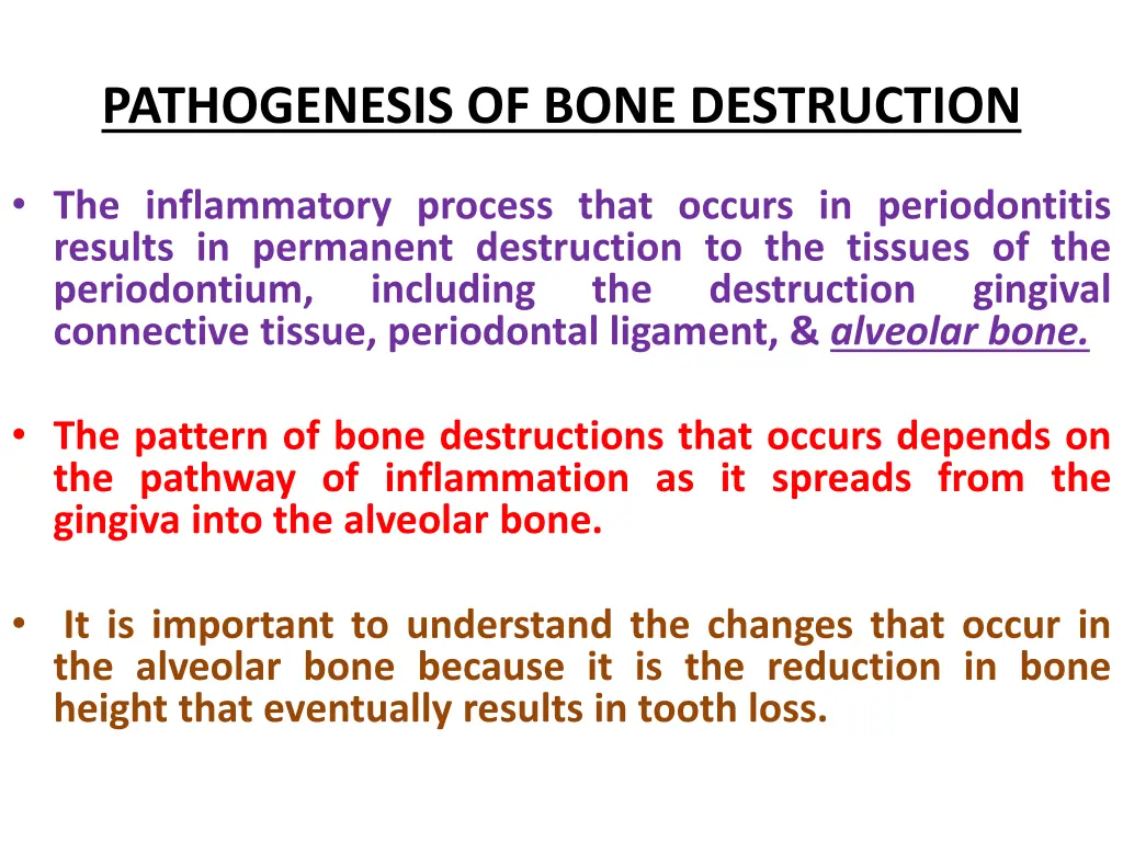 pathogenesis of bone destruction