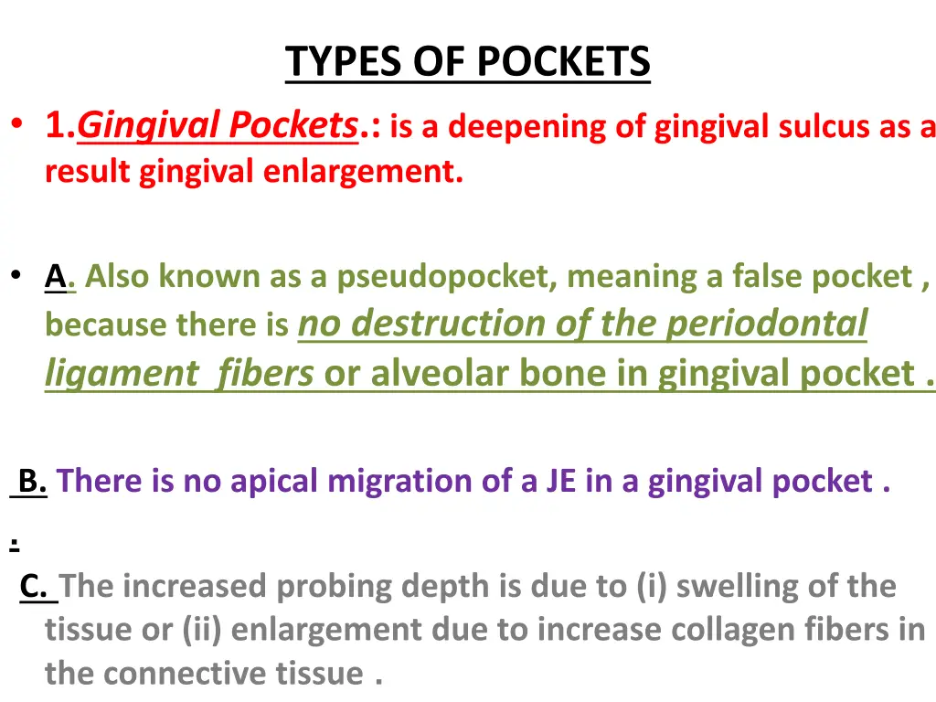 types of pockets