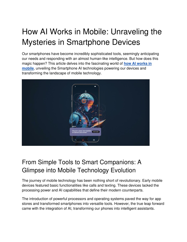 how ai works in mobile unraveling the mysteries