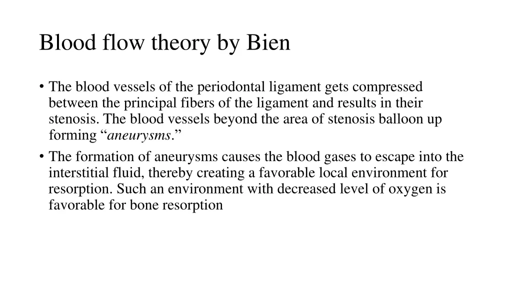 blood flow theory by bien 1