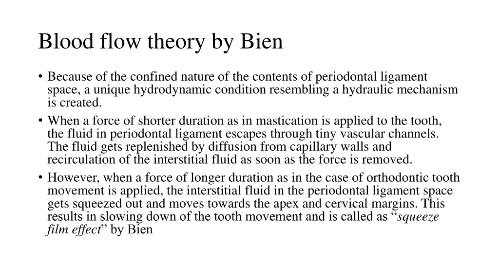 blood flow theory by bien