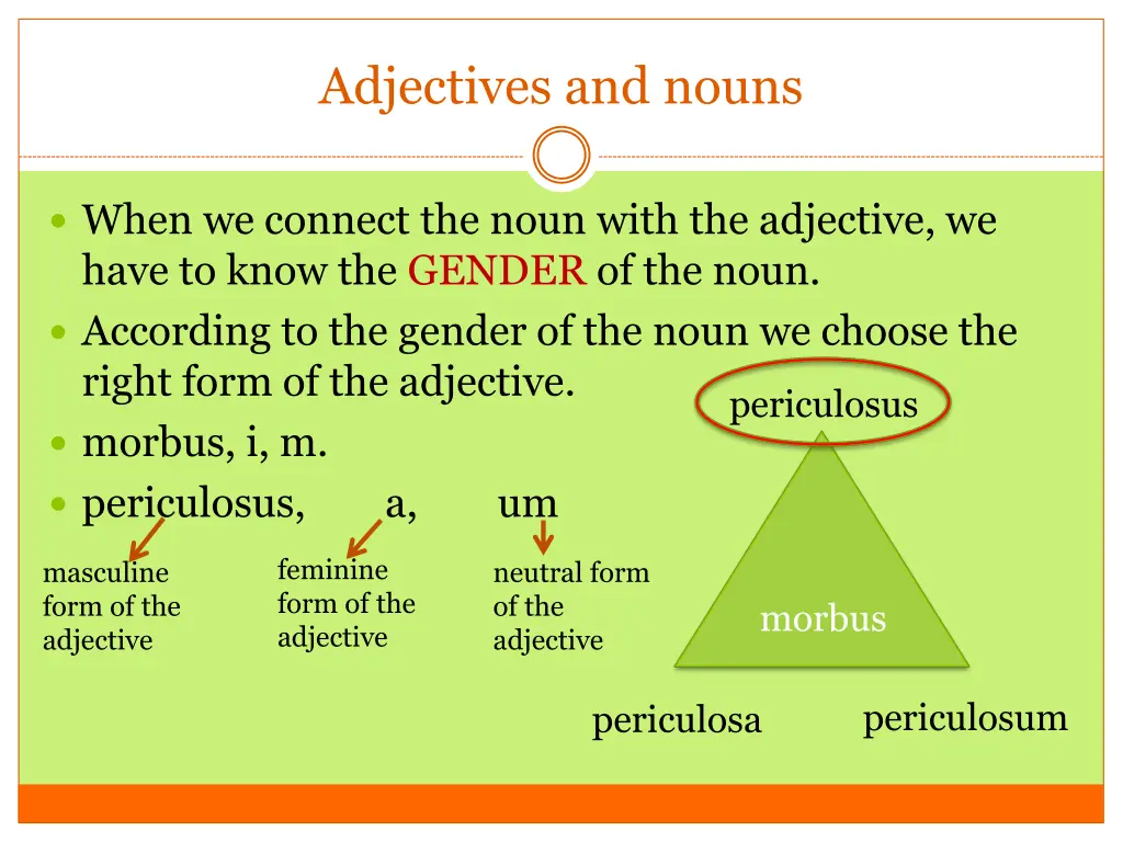 adjectives and nouns