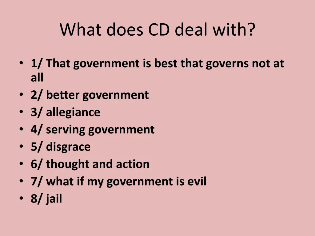 what does cd deal with