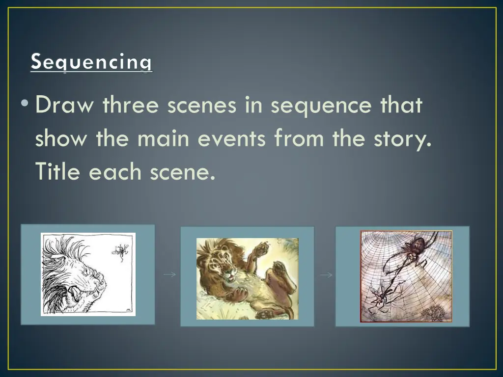 sequencing draw three scenes in sequence that