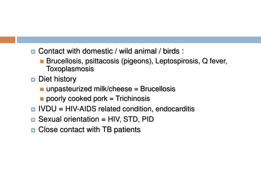 contact with domestic wild animal birds