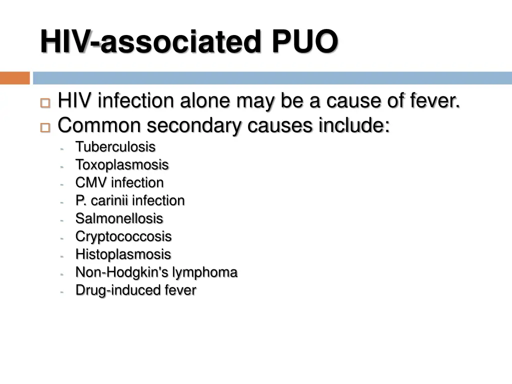 hiv associated puo