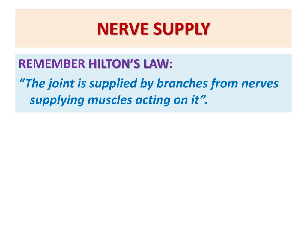 nerve supply