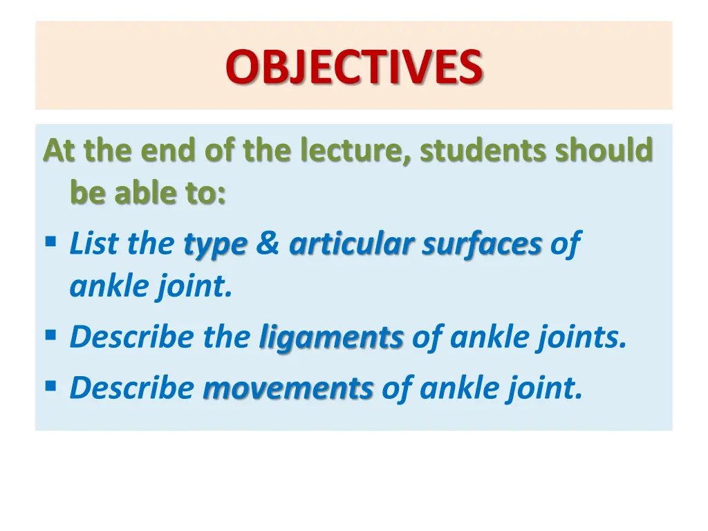 objectives 1