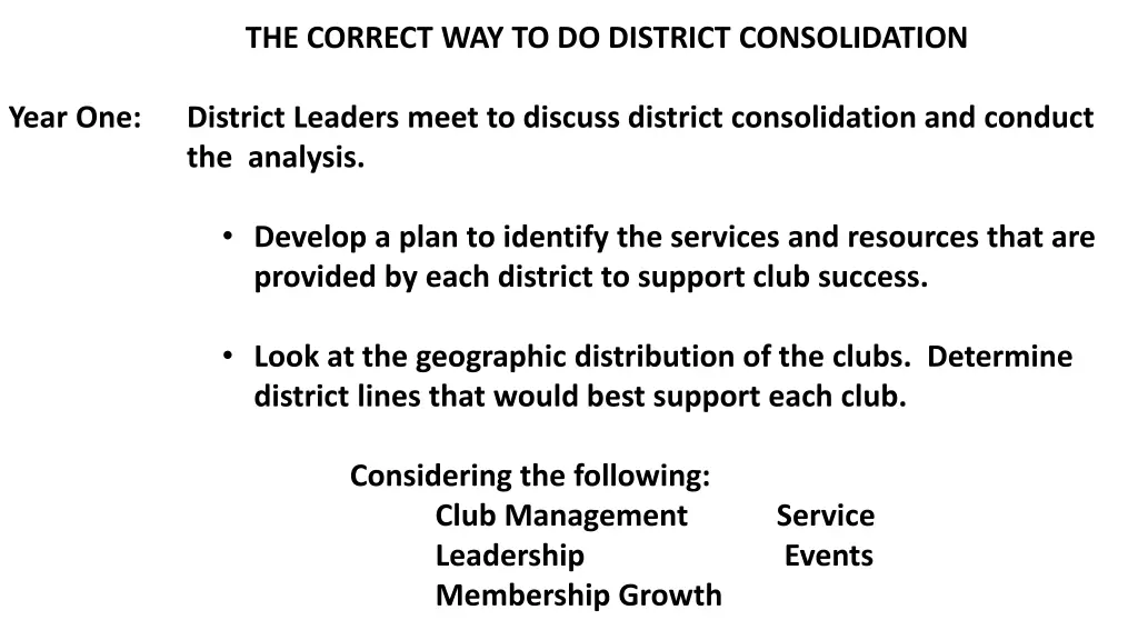 the correct way to do district consolidation