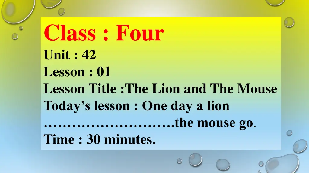 class four unit 42 lesson 01 lesson title