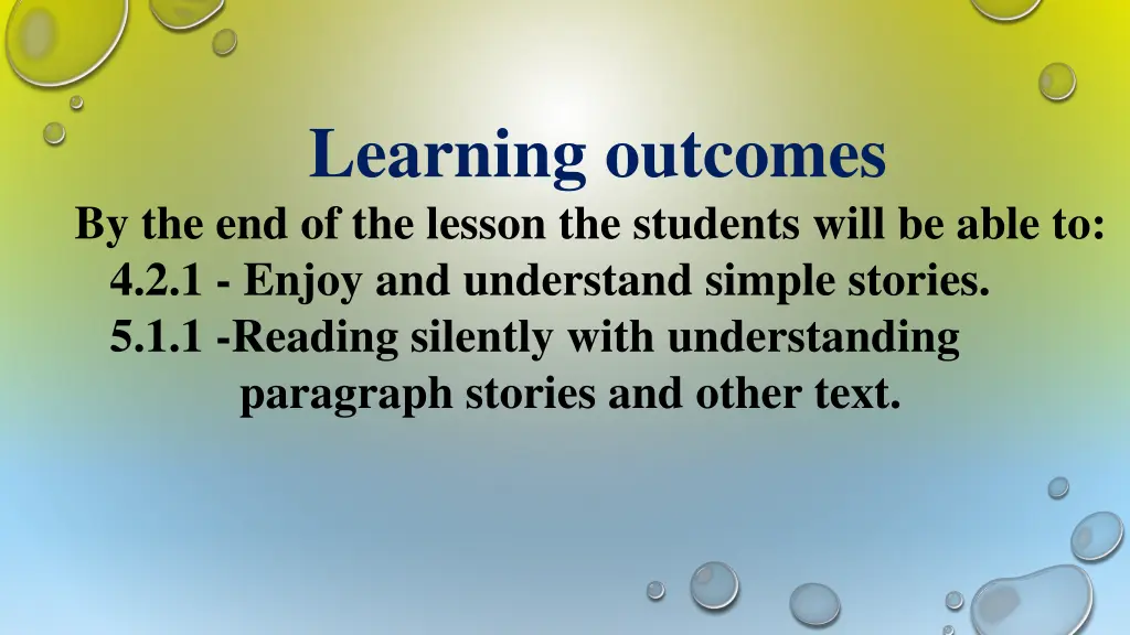 learning outcomes by the end of the lesson