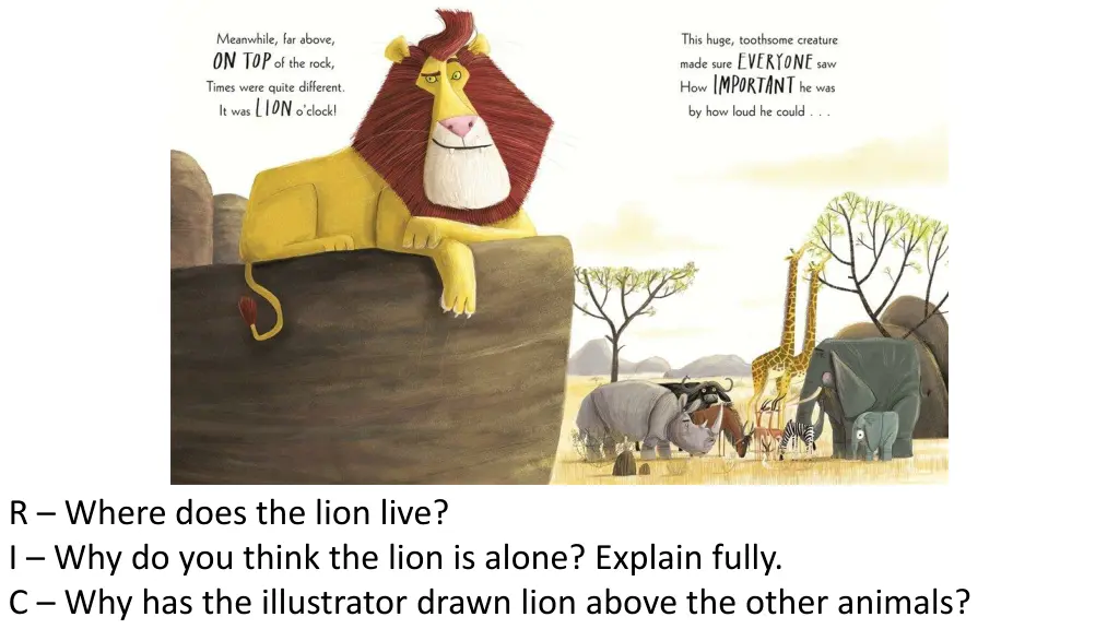 r where does the lion live i why do you think