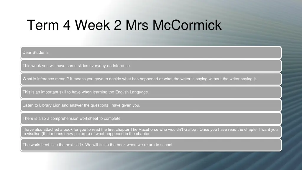 term 4 week 2 mrs mccormick