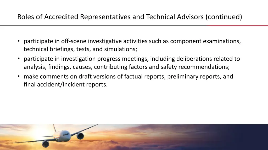 roles of accredited representatives and technical 1