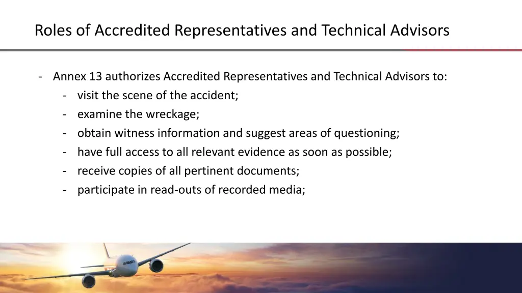 roles of accredited representatives and technical