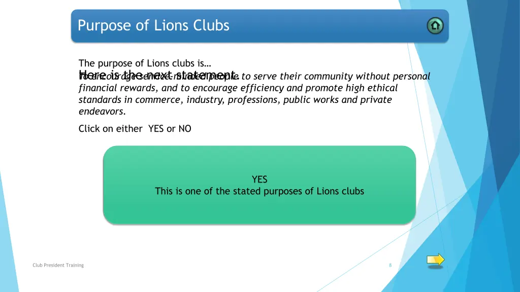 purpose of lions clubs 1