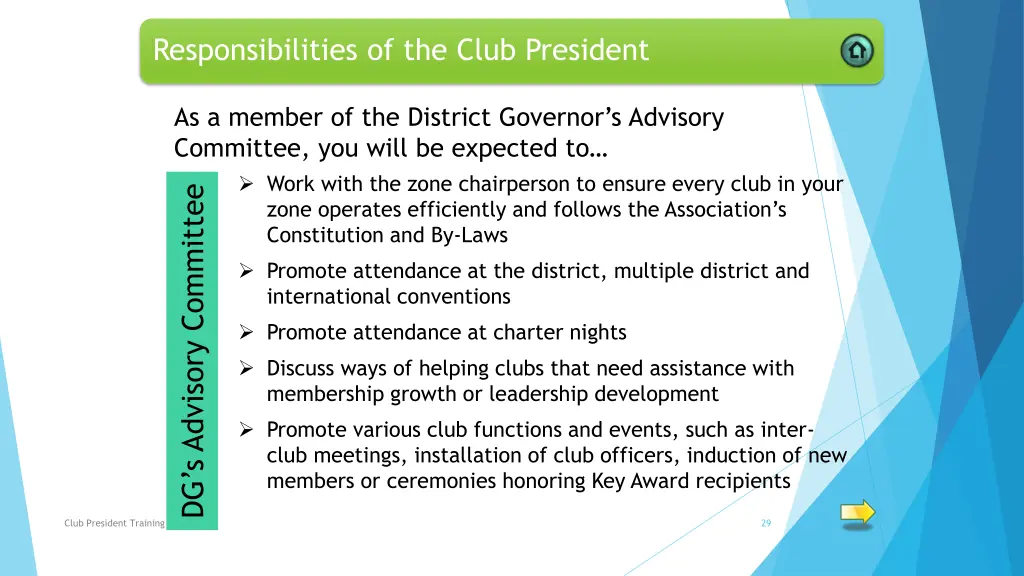 responsibilities of the club president 13