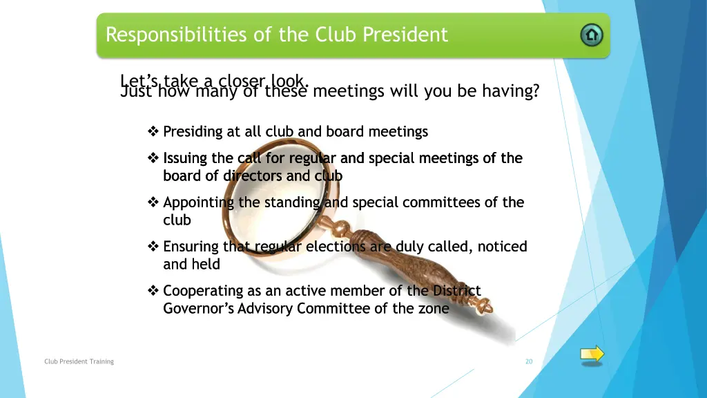 responsibilities of the club president 4